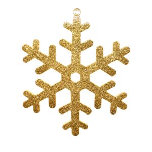 Gold Glitter Snowflake Ornament, 7-inch