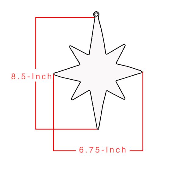 Christmas Star Ornament Size Diagram