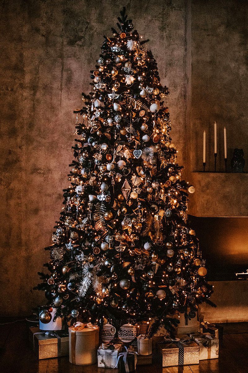 Custom Designed Black and Silver Christmas Tree