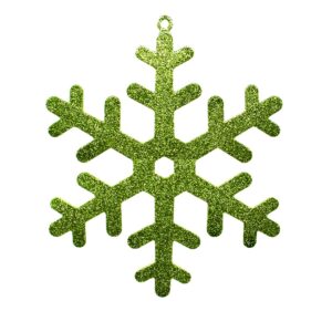 Light Green Glitter Snowflake Ornament 7-inch