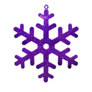 Purple Glitter Snowflake Ornament 7-inch